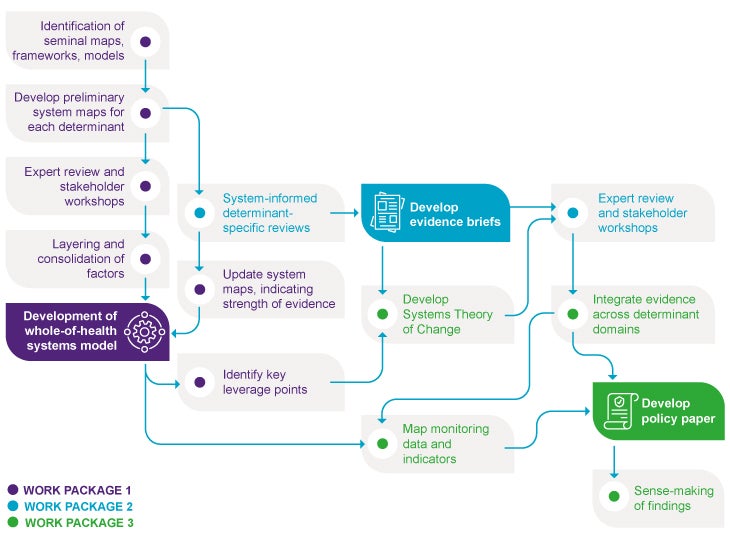 Flowchart showing detailed overview of the integrated work package approach